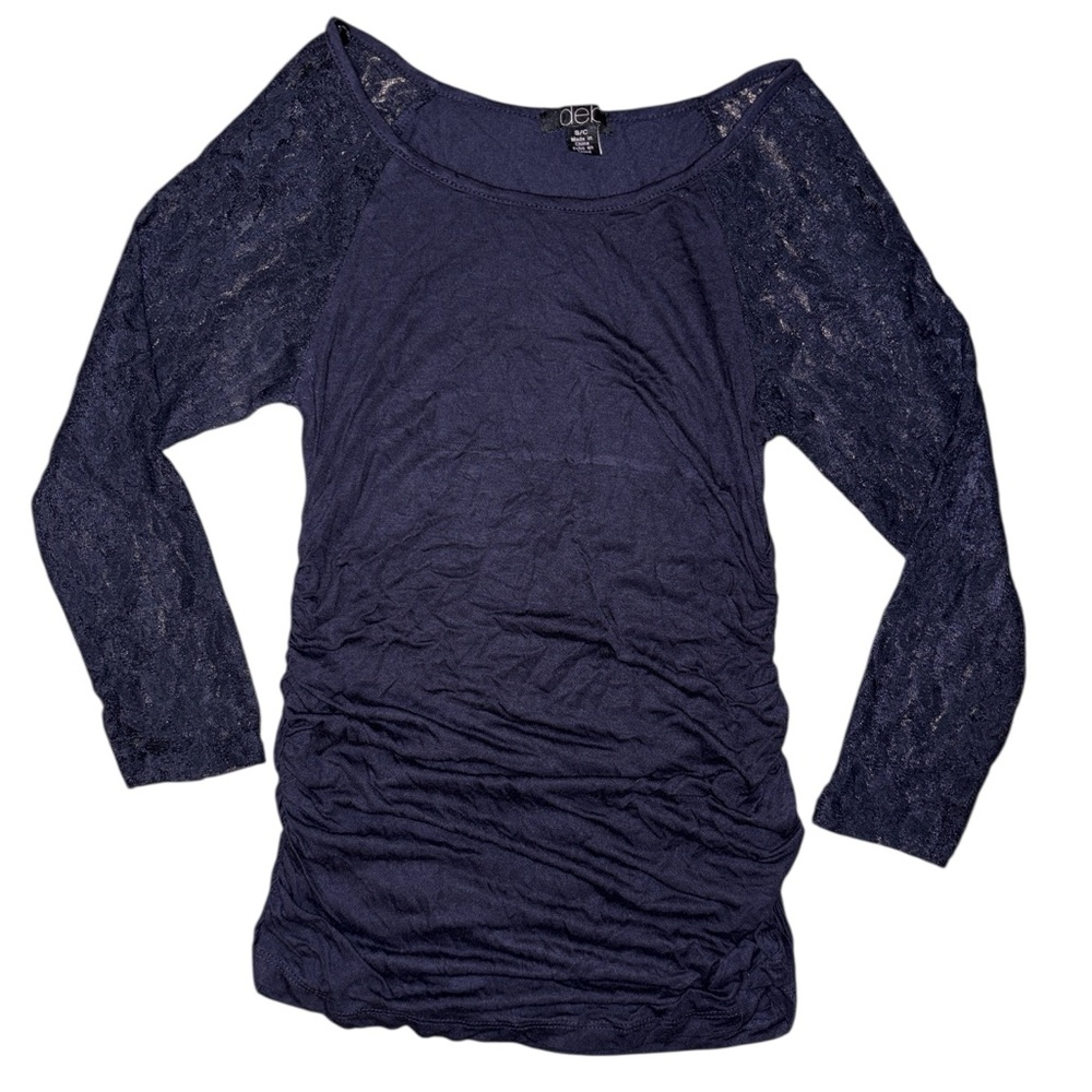 Deb Women's Navy Lace Sleeve Top